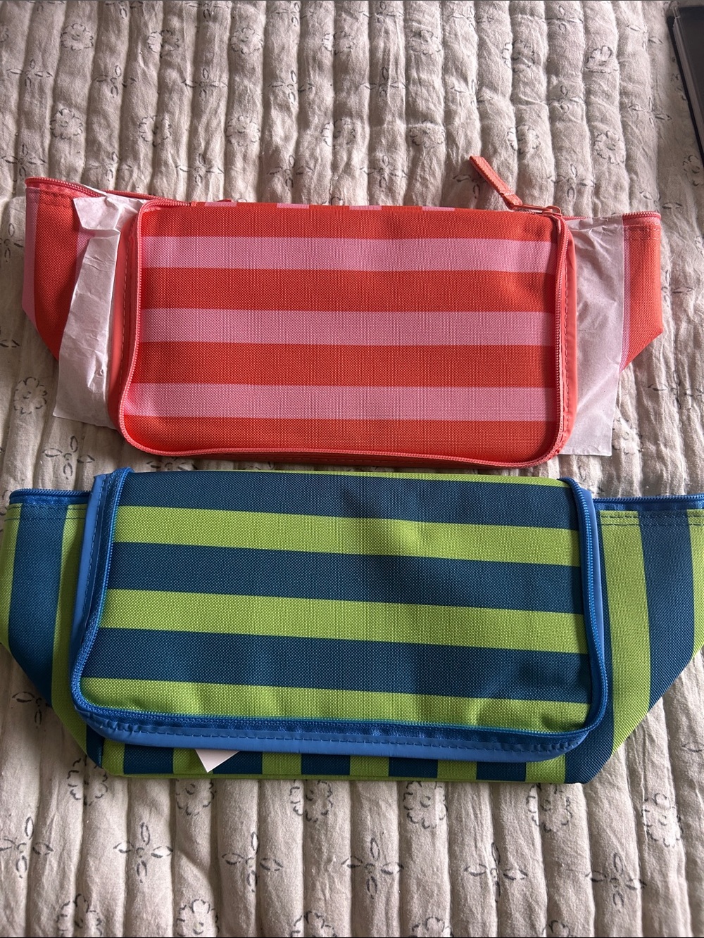 Trader Joe’s Mini Insulated Bags- Coral Pink and Blue Green